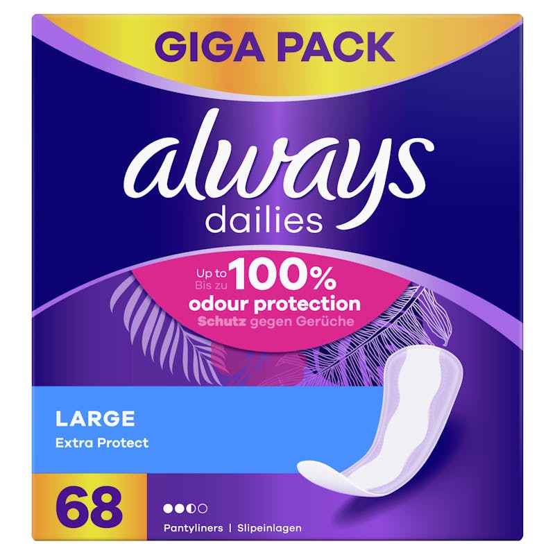 Always Dailies Extra Protect Large 68 stk