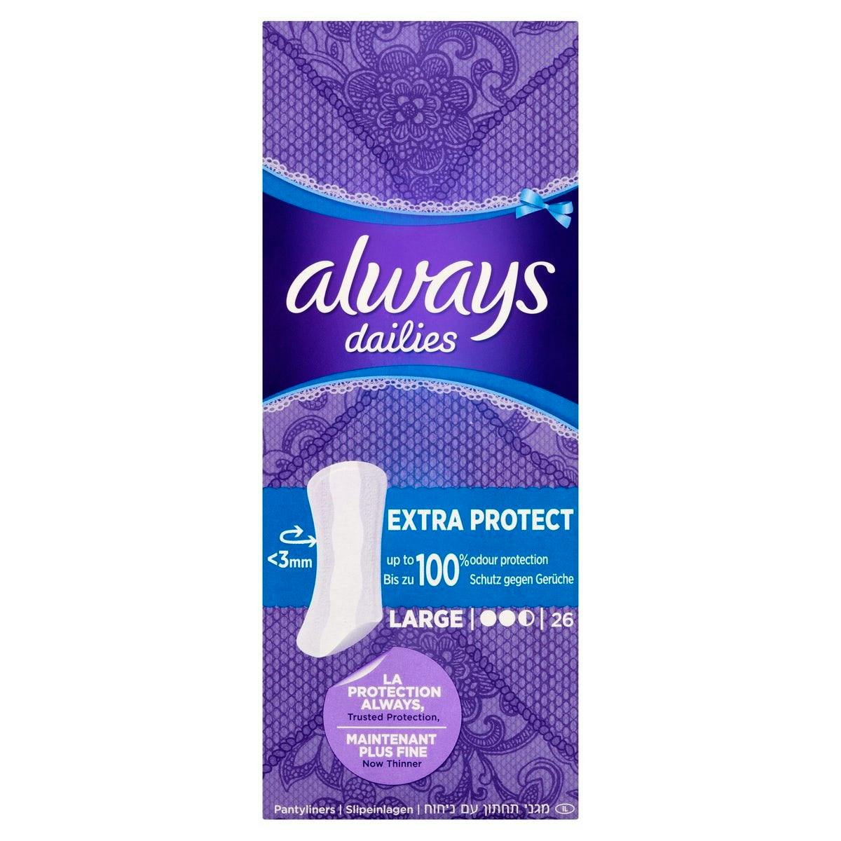 Always Dailies Extra Protect Long Plus Panty Liners