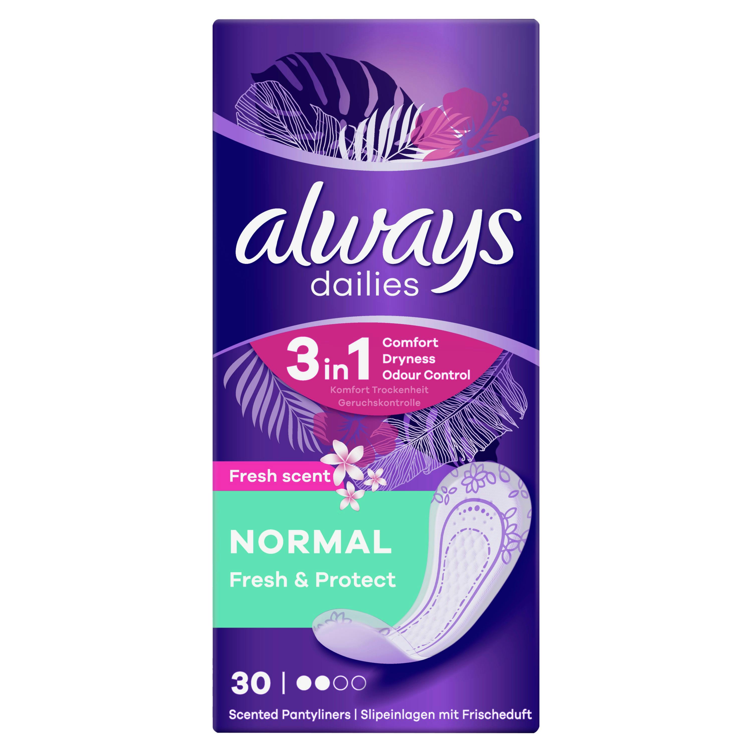 Always Dailies Fresh & Protect Pantyliners Normal 30 st