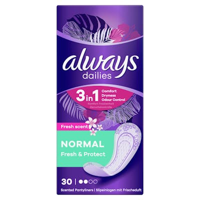 Always Dailies Fresh &amp; Protect Pantyliners Normal 30 kpl