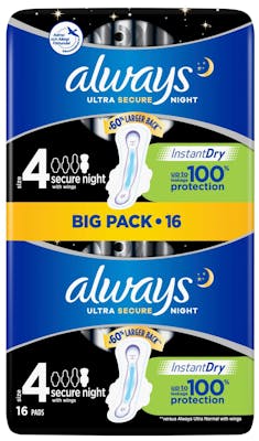 Always Ultra Secure Night With Wings 16 stk