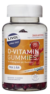 Livol Vitamine D Gummies Kinders Aardbei 75 st