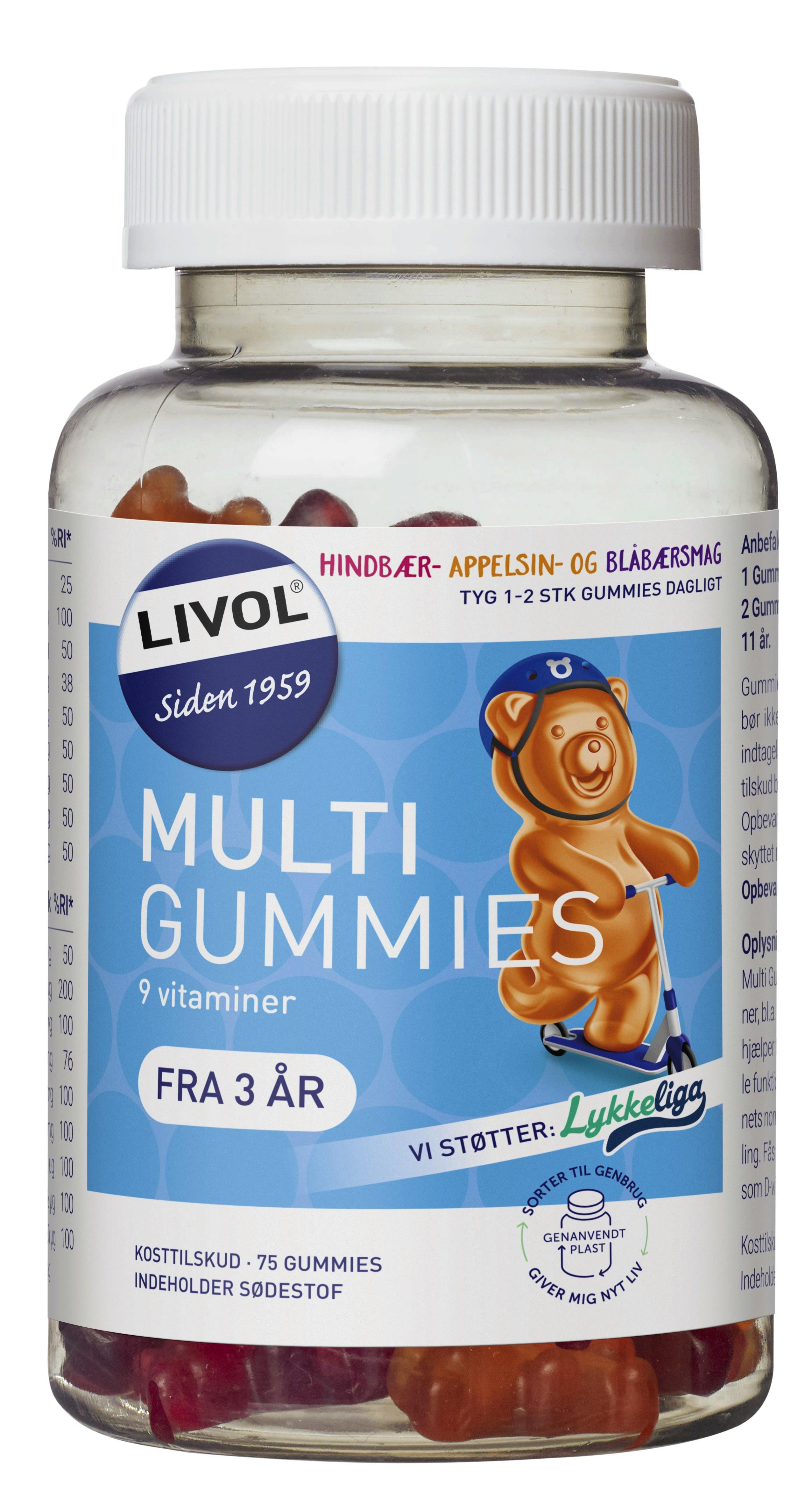 Livol Vitaminbjørne Original Frugtsmag 75 stk