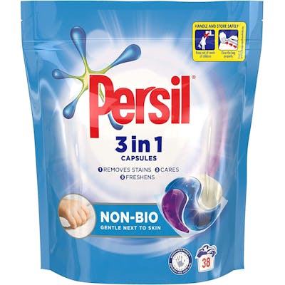 Persil 3 in 1 Power Wascapsules Non-Bio 38 st