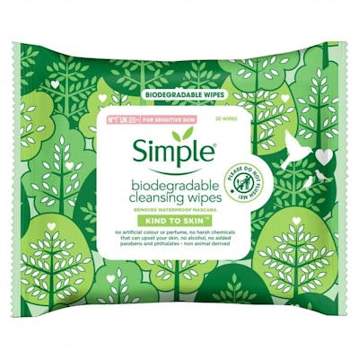 Simple Kind to Skin Biodegradable Cleansing Wipes 20 st