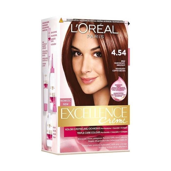 L'Oréal Paris Excellence Creme Hair Color 4.54 Mahogany Copper Brown 1