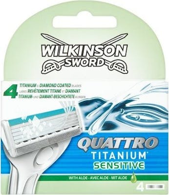 Wilkinson Sword Quattro Titanium Sensitive Barberblad 4 stk