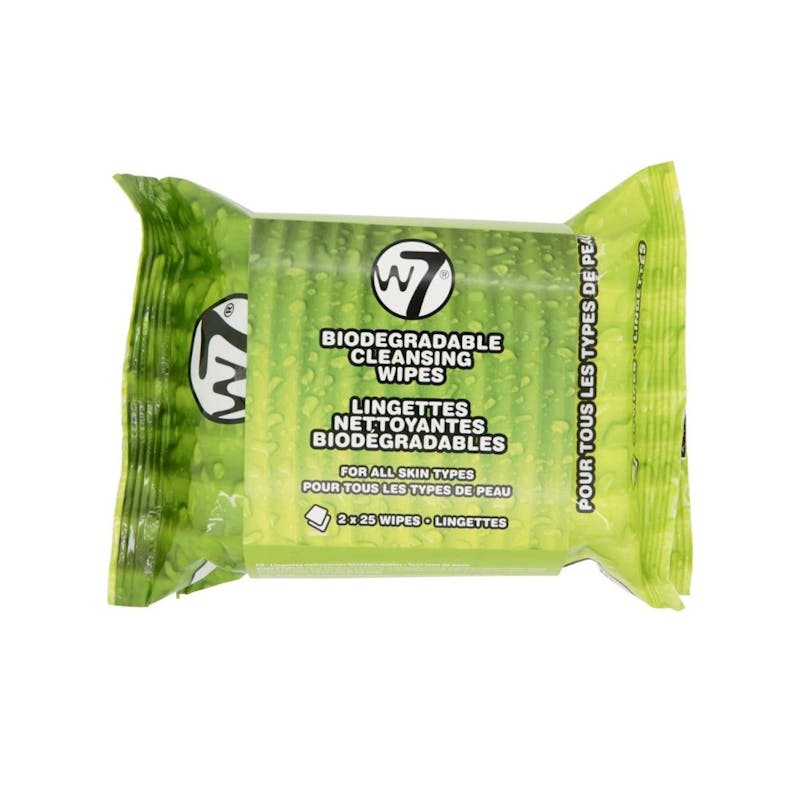 W7 Biodegradable Cleansing Wipes 2 Pack 2 x 25 stk