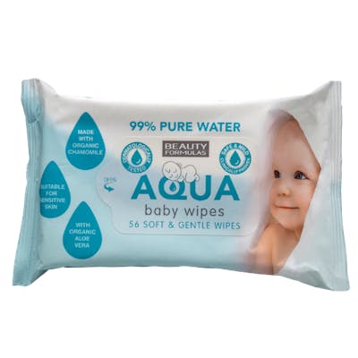 Beauty Formulas Baby Aqua Wipes 56 stk