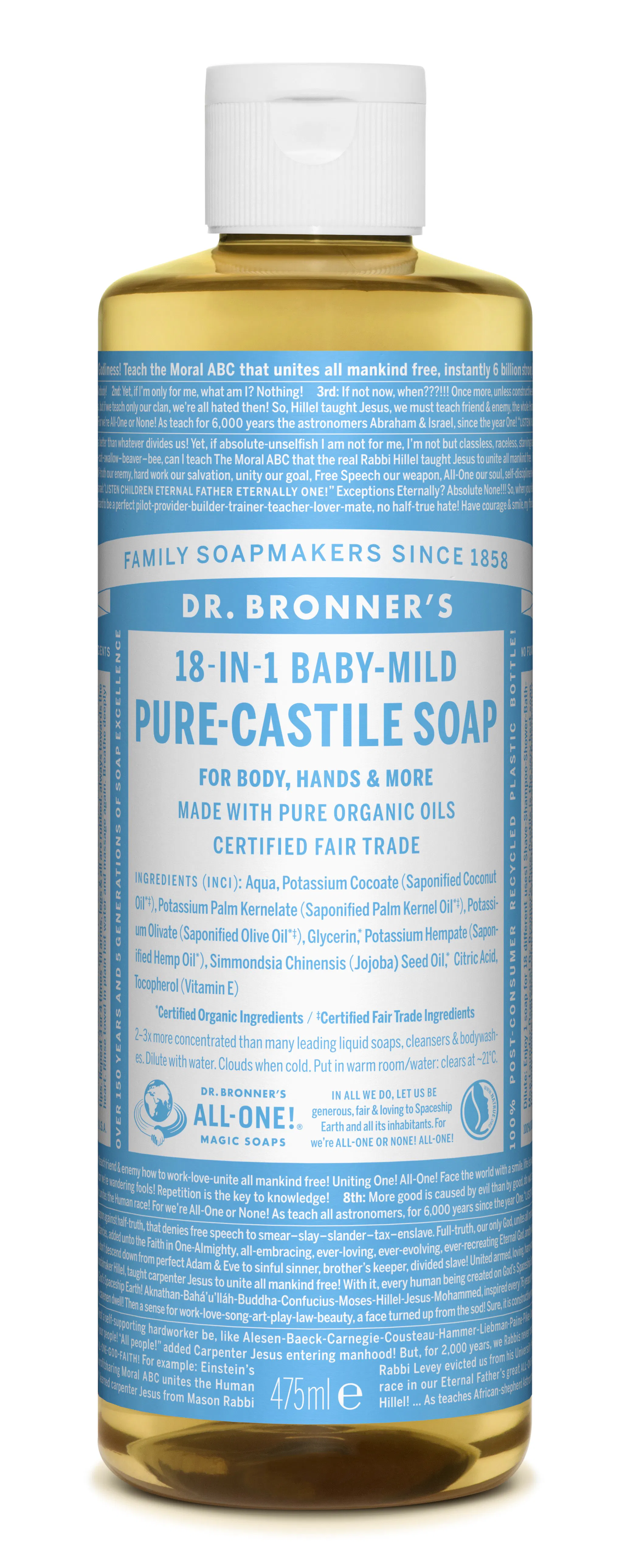 Dr. Bronner’s Castile Soap Baby Mild Neutral 475 ml