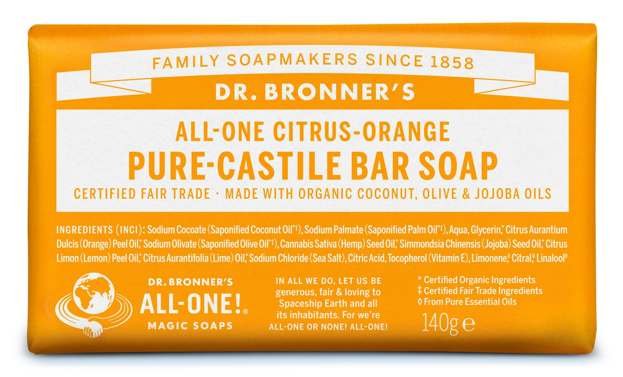 Dr. Bronner’s Bar Soap Citrus Orange 140 g