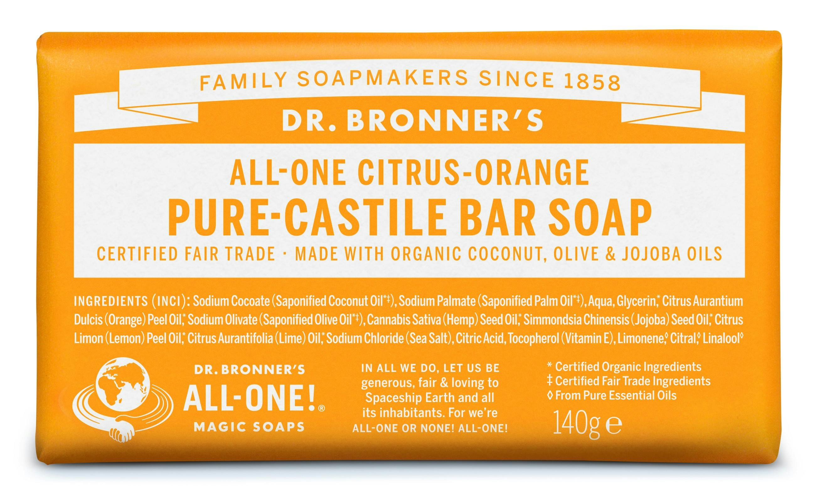 Dr. Bronner’s Bar Soap Citrus Orange 140 g