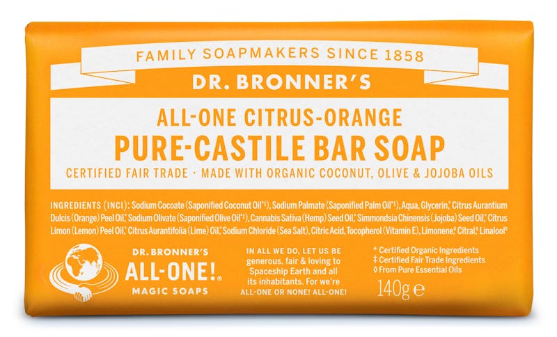 Dr. Bronner&rsquo;s Bar Soap Citrus Orange 140 g
