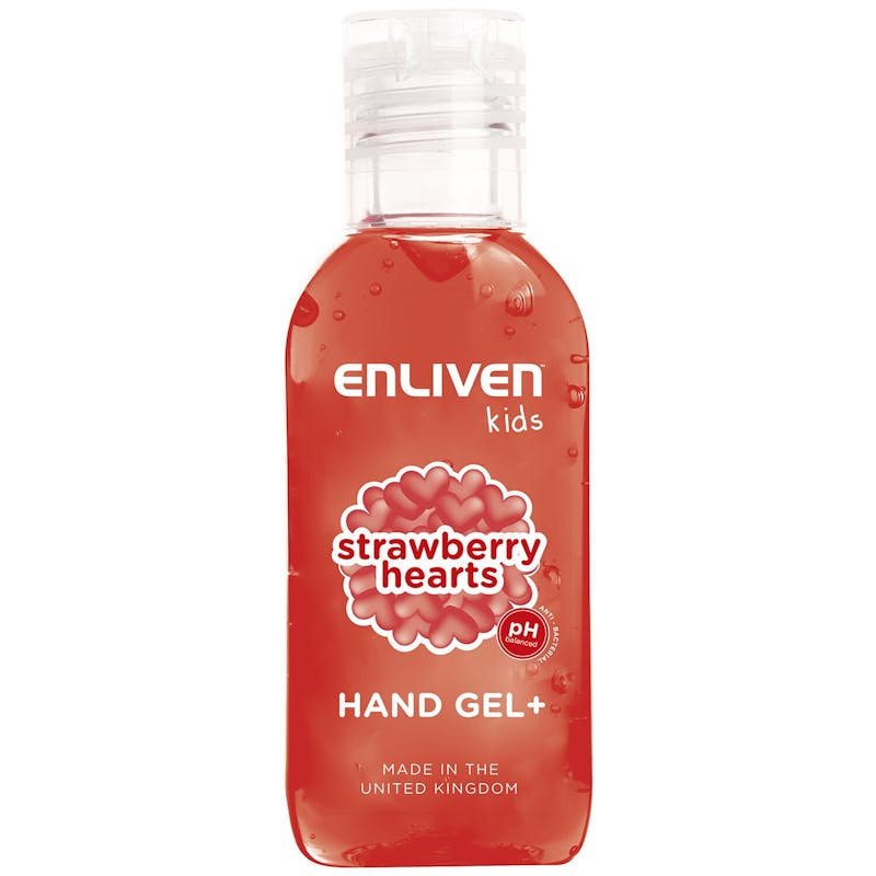 Enliven Kids Hand Gel Strawberry Hearts 50 ml