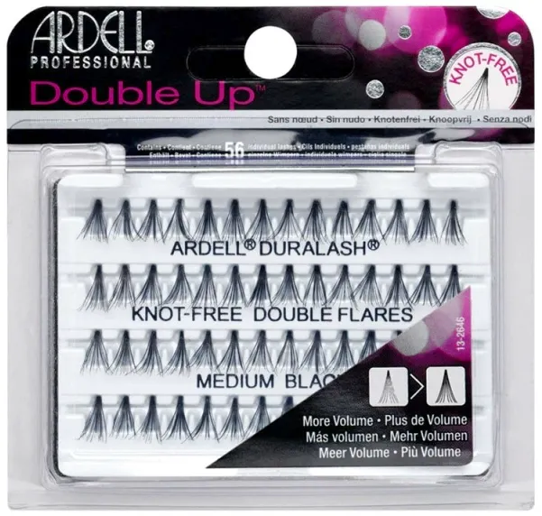 Ardell Double Up Knot Free Double Flares Short Medium Black 56 pcs