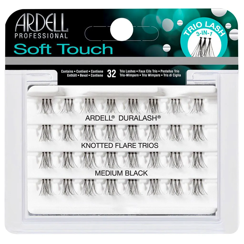 Ardell Soft Touch Knotted Flare Trios Medium Black 32 pcs