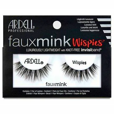 Ardell Faux Mink Wispies False Eyelashes Black 1 pair