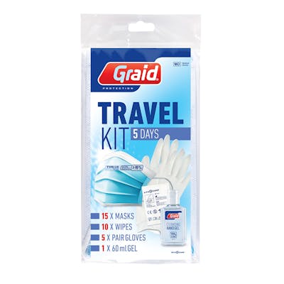 Graid Travel Kit 5 Days 15 stk + 10 stk + 5 par + 60 ml