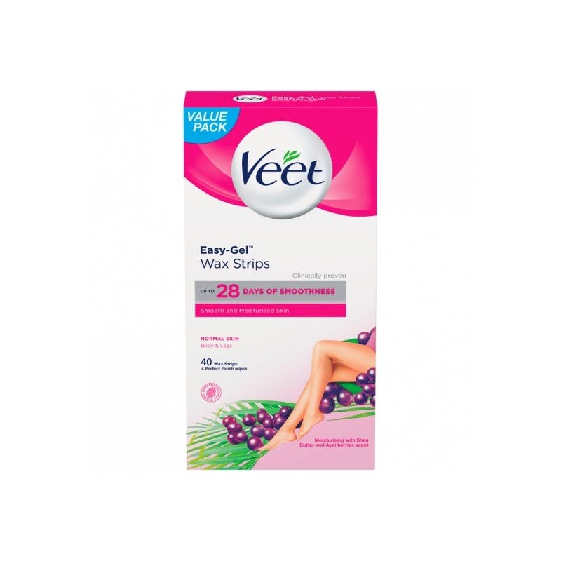 Veet Easy-Gel Wax Strips Normal Skin Body & Legs 40 kpl
