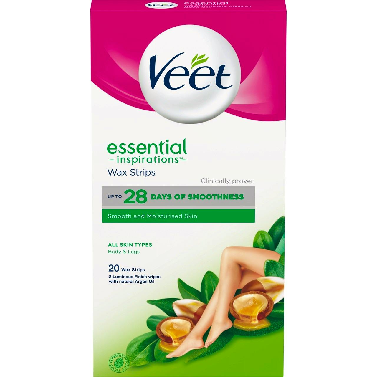 Veet Essential Inspirations Wax Strips All Skin Types Body & Legs 20