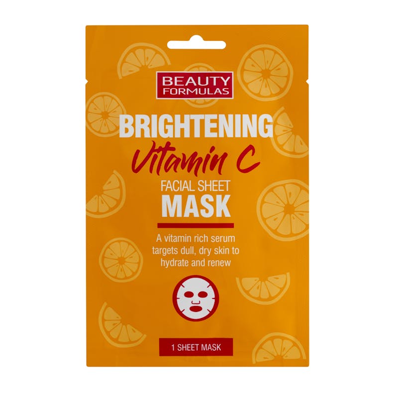 Beauty Formulas Brightening Vitamin C Facial Sheet Mask 1 stk