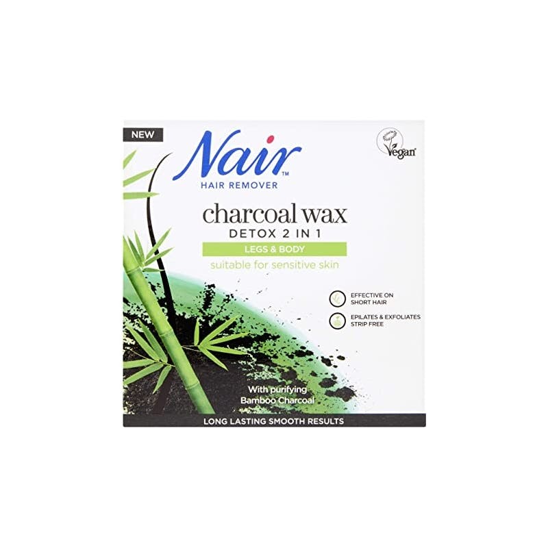 Nair Charcoal Wax 2 In 1 Detox &amp; Hot Wax Legs &amp; Body 380 g