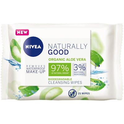 Nivea Naturally Good Biodegradable Cleansing Wipes 25 pcs
