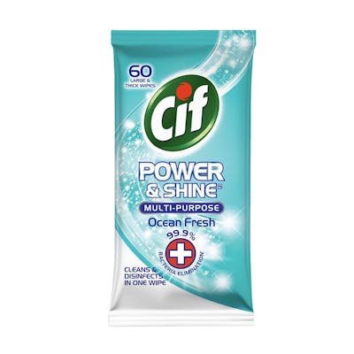 Cif Power & Shine Multi Purpose Wipes Ocean Fresh 60 stk