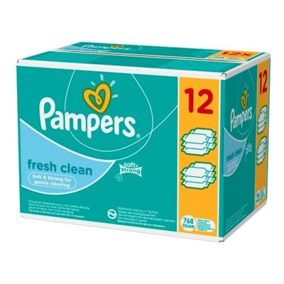 Pampers Fresh Clean Baby Wipes Mega Pack 12 x 52 st