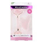 brushworks Rose Quartz Resin Roller & Gua Sha 2 stk