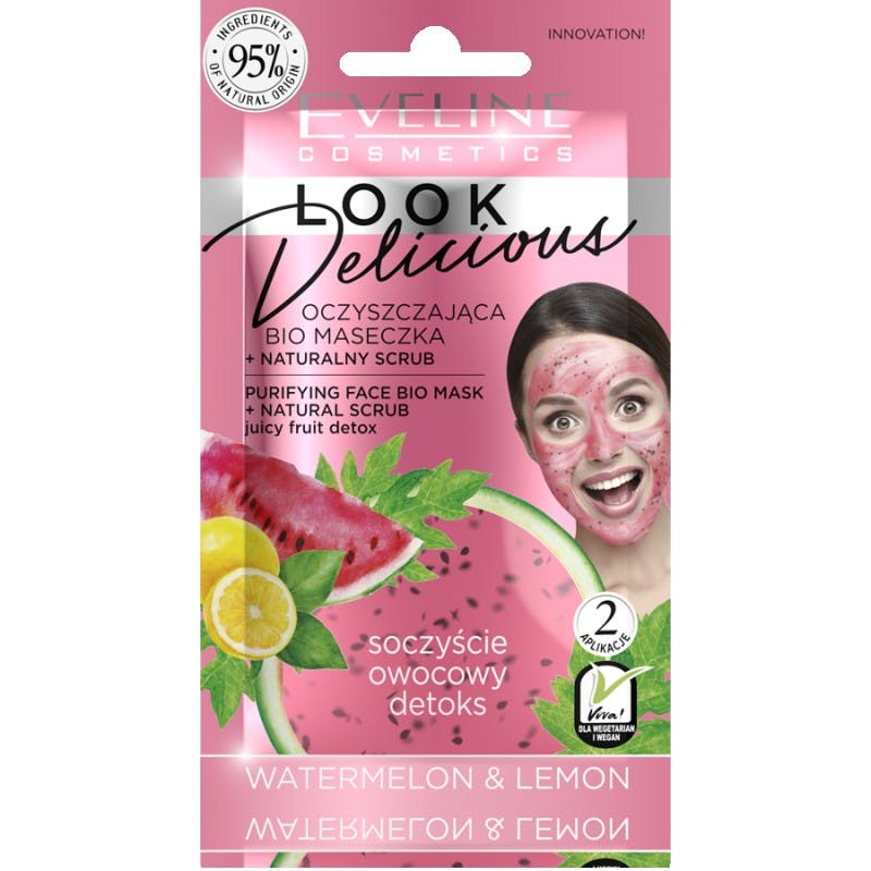 Eveline Look Delicious Purifying Face Bio Mask Watermelon &amp; Lemon 10 ml