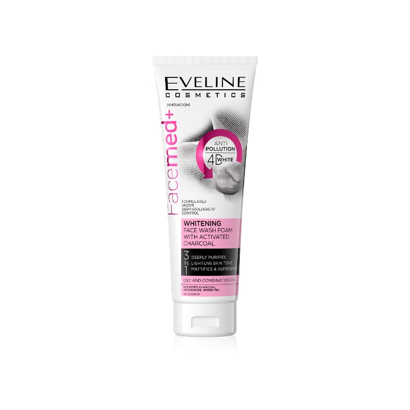 Eveline Facemed+ Whitening Face Wash Foam With Activated Charcoal 100 ml