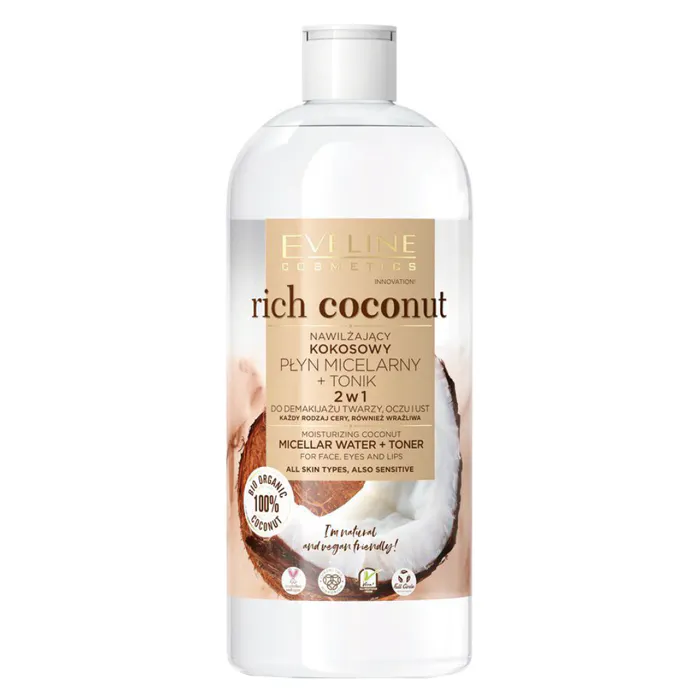 Eveline Rich Coconut Moisturizing Coconut Micellar Water & Toner 500 ml
