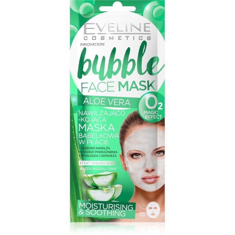 Eveline Bubble Face Mask Moisturising &amp; Soothing Aloe Vera 1 kpl