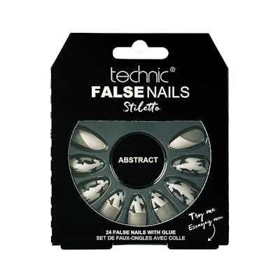 Technic False Nails Stiletto Painted Abstract 24 stk