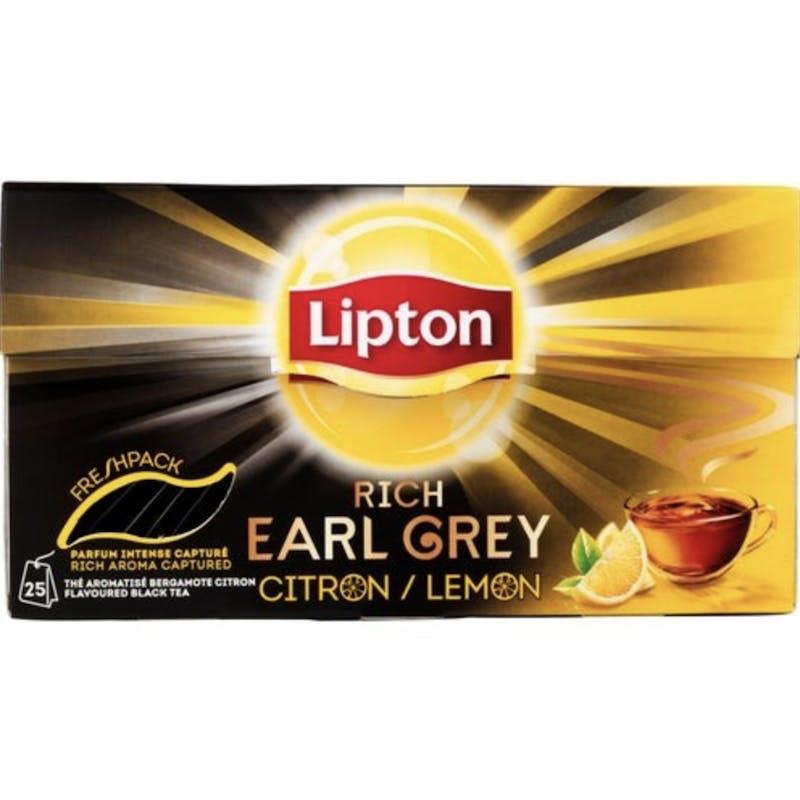 Lipton Black Tea Rich Earl Grey Lemon 25 kpl