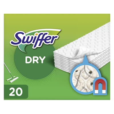 Swiffer Floor Handle Mop Dry Refills 20 stk