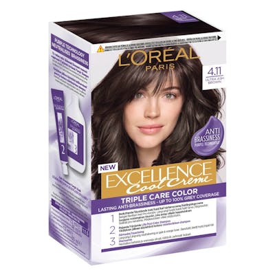 L'Oréal Excellence Creme Hair Color 4.11 Ultra Ash Brown 1 kpl
