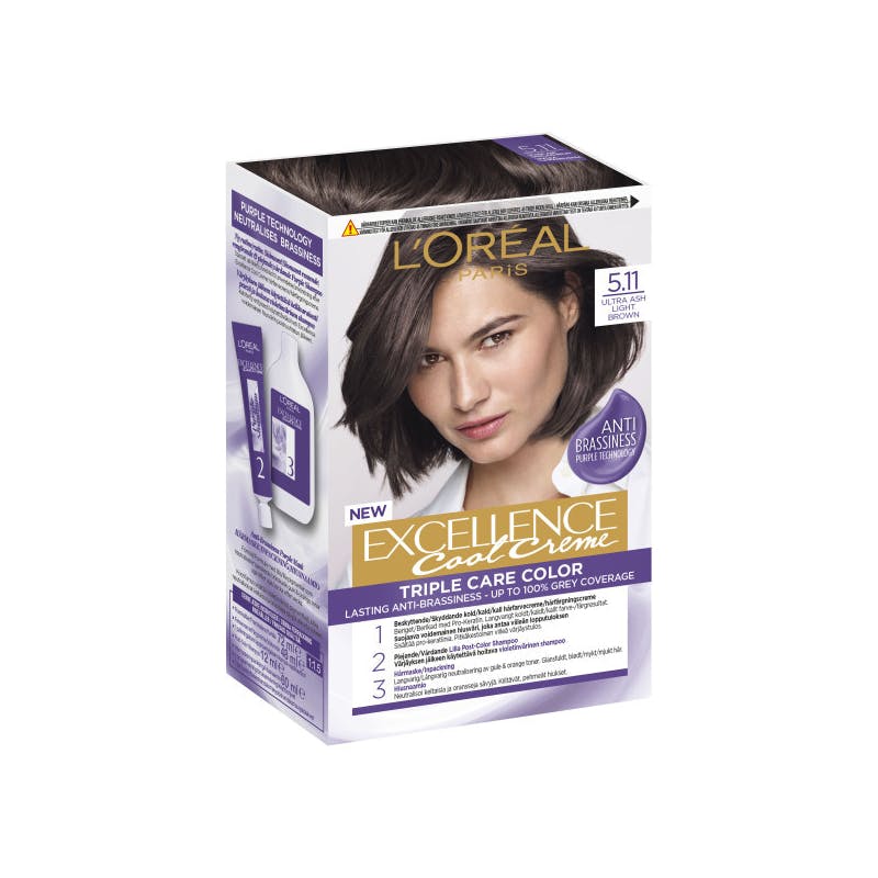 L&#039;Oréal Excellence Creme Hair Color 5.11 Ultra Ash Light Brown 1 kpl