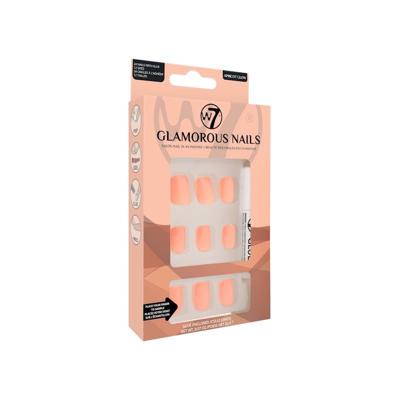 W7 Glamorous Nails Apricot Glow 24 pcs