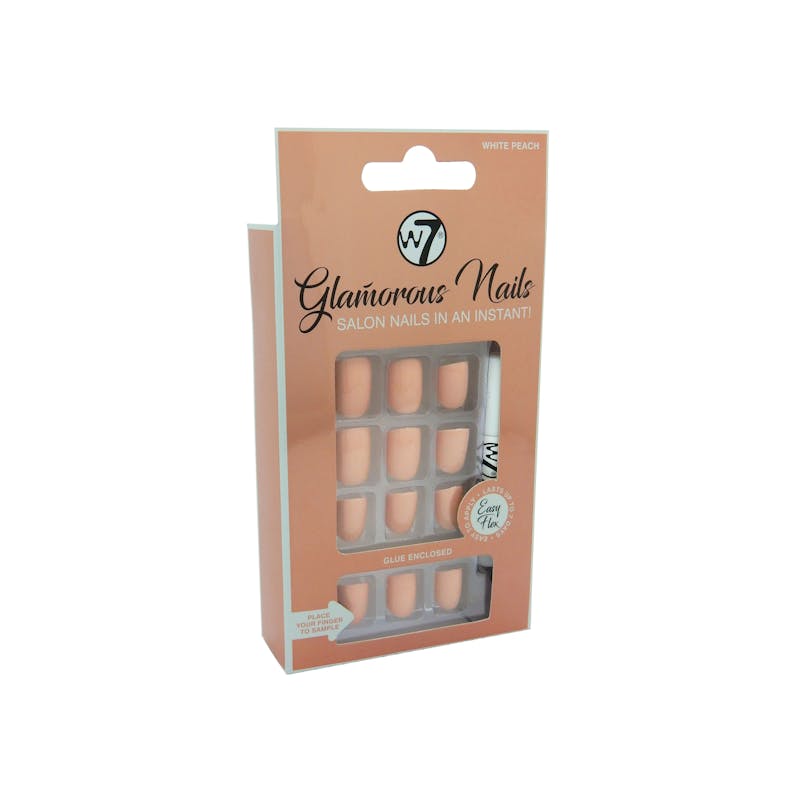 W7 Glamorous Nails White Peach 24 kpl