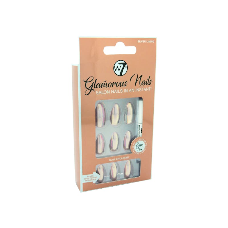 W7 Glamorous Nails Silver Lining 24 stk