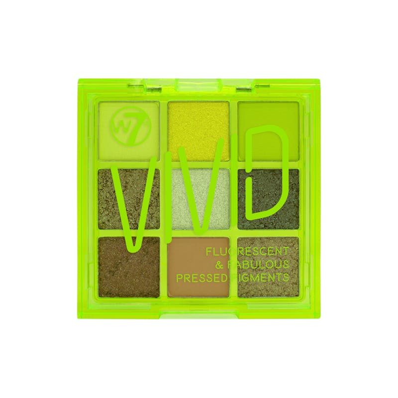 W7 Vivid Pressed Pigment Palette Glowin’ Green 9 g