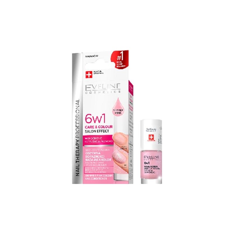 Eveline Nail Therapy 6in1 Care &amp; Colour Shimmer Pink 5 ml