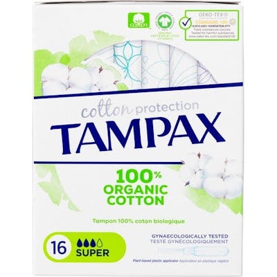 Tampax Organic Cotton Super 16 st