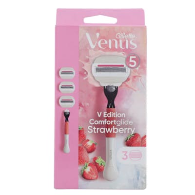 Gillette Venus Comfortglide Strawberry Razor &amp; Razor Blades 1 st + 3 st