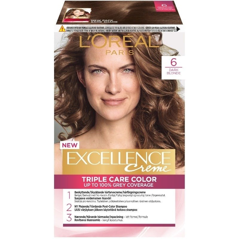 L'Oréal Excellence Creme Hair Color 6.0 Dark Blonde 1 - 89.95 kr