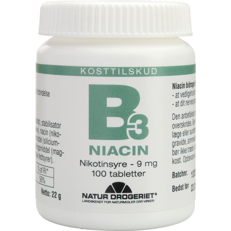 Natur Drogeriet Niacin Nikotinsyra 9 mg 100 st