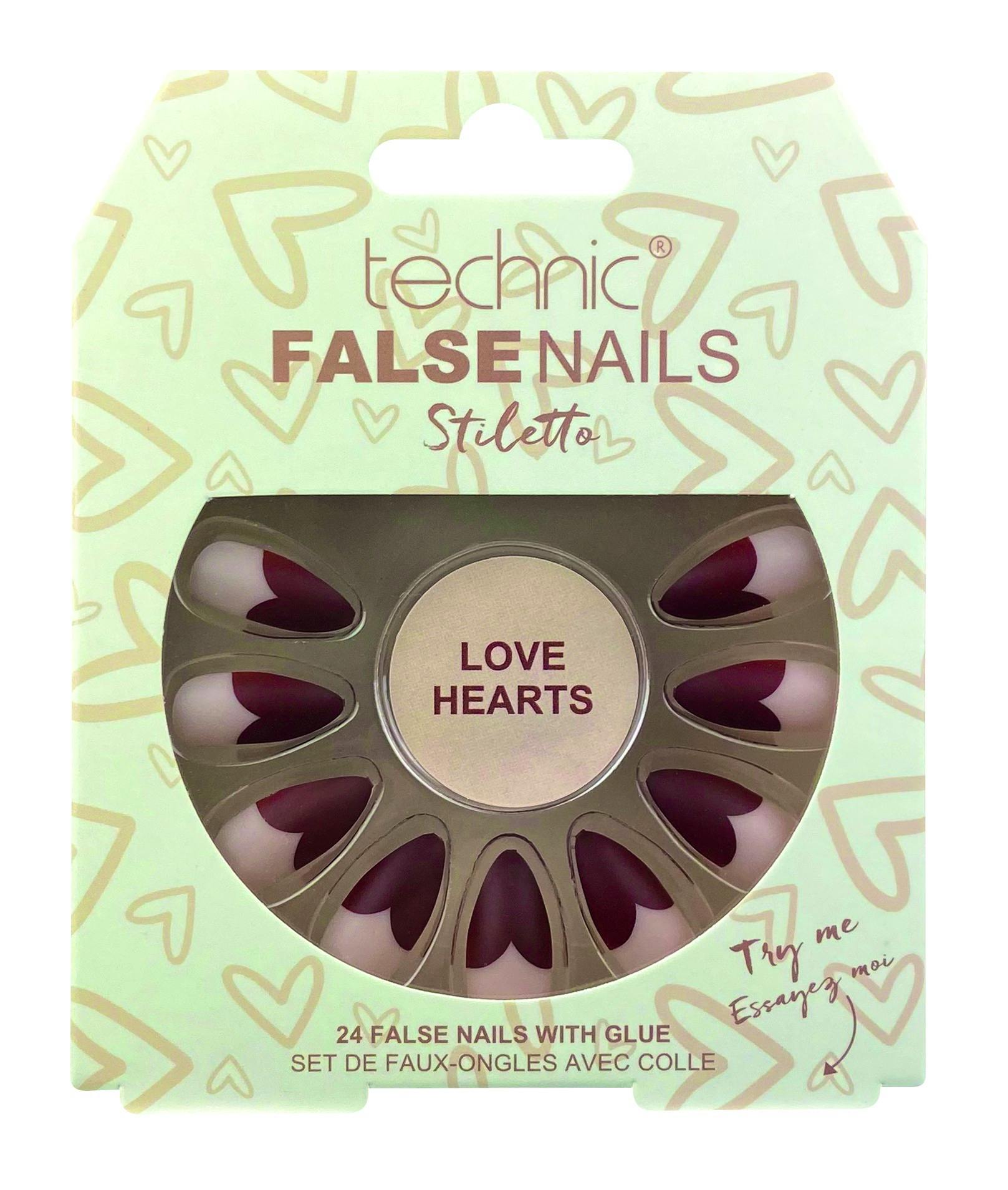 Technic False Nails Stiletto Love Hearts 24 st