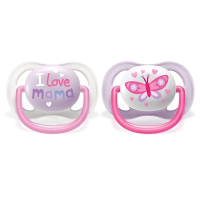 Philips Avent Soother Ultra Air Happy Girls 0-6M 2 stk